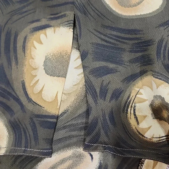 Hand Made Button Down Collar Blouse Gold And  Brown Colors - Picture 9 of 9